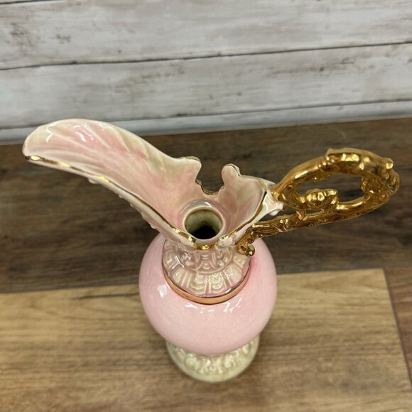 Vintage Golden Pink/Gold Porcelain Ewer Pitcher Greek Revival - Picture 5 of 8